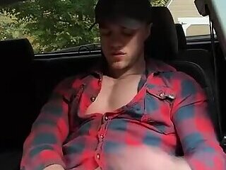 Hot stud Jack off in truck